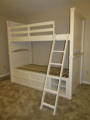 White Bedroom Set - Great for Children - Bunk beds, dresser, desk, ...