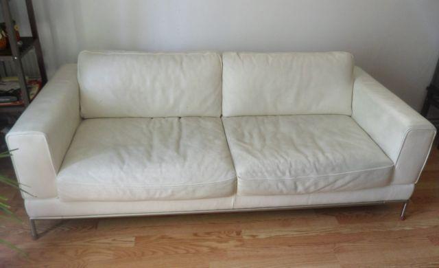 WHITE LEATHER SOFA- Excellent condition!- $250