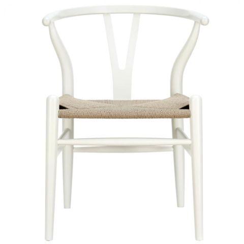 Wishbone Style White Finish Dining Chair