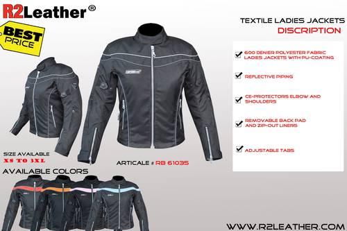 Women Jacket, CE level Armour. Fabric Motorcycle Jacket