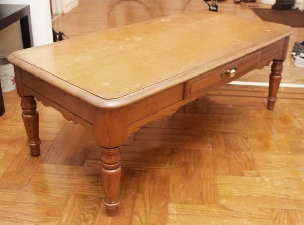 Wood coffee table with drawer - negotiable