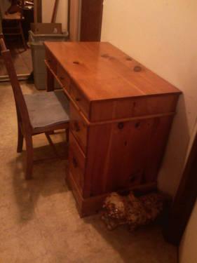 Wood Desk and Chair