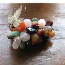 WOODEN EGGS (hand painted), GRAPES CLUSTER (semiprecious stone)
