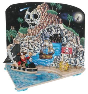 wooden play set Odyssey Toys pirate scapes, voyage to skull island