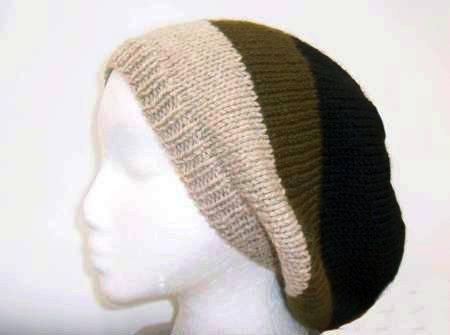 Wool Slouch hat Stripe handmade, men, women
