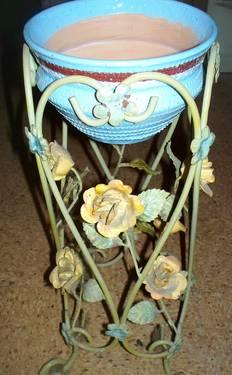 Wrought iron floral design stand art deco period can be used for anyth