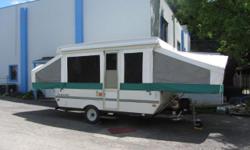 09 popup camper has awning canvis in excellent condition has king and queen heated beds. Has sink and stove. All water hook ups and propane heat. New battery and tires.