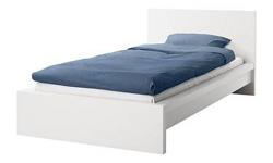 The furniture includes a white twin bed and a comfortable twin sized pillow-top mattress. Both items were purchased less than one year ago - all in perfect condition. Both items are from Ikea. No assembly is required. Slatted bed base for the bed frame
