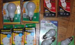 Open to *reasonable* offers.
FIFTEEN new compact fluorescent bulbs, still in their original packaging, $30. ALL BULBS FIT STANDARD OUTLETS!
Includes:
6 Feit EcoBulb 40 Watt replacement bulbs (bulb style)
3 Feit 100 Watt replacement bulbs (spiral)
2