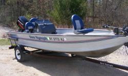92 Sea Nymph Fishing Machine FM160 with 1999 50hp 2 Stroke Motor. Newer seats and in very nice shape with a nice trailer lights working. 2 Humminbird Depth Finders. Power Drive Minn Kota foot powered trolling Motor. On Board battery charger. Lights and