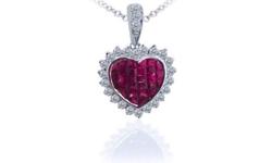 18KT WHITE GOLD INVISIBLE SET RUBY AND DIAMOND HEART PENDANT 4.85CTW
Pendant Style Gemstone
Setting Type: Invisible
Metal Purity: 14K Yellow Gold
Metal: White Gold
***********************CALL MINA FOR BETTER PRICES******************