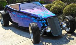 1933 Ford Speedstar by Bobby Alloway and Rats Glass. Mega Award Winner and Hot Rod Calendar Car July 2002 This blue beauty has been professionally built to a very high standard and has the awards to prove it. Car was completed in 2000 and has only been