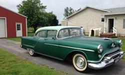 1954 Oldsmobile 98 for sale (NY) - $18,900
Excellent Condition Four Door Sedan;
Classic Oldsmobile Ninety Eight
Two Tone Green; Original Miles 65,550
Drives well, and has been well cared (stored in garage).
Price includes: 'cover',
several 1st & 2nd Place
