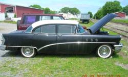 1955 Buick Special... Engine runs, replaced the brake master cylinder, but still needs bleeding, starter motor needs to be replaced. Wide white wall tires, Interior not too bad, does need some restoring, rusted floor pans in back seat needs to be fixed,