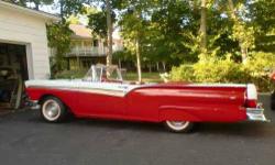 1957 Ford Fairlane New 312 V8 Thunderbird Special Engine New Transmission 1,500 Miles, 75,000 Frame Miles Classic Red, White and Chrome Exterior Red and White Leather Interior Qualified buyers may be eligible to apply for financing and nationwide