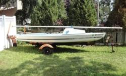 Vintage 1960's registered as a homemade 1961 Sailboat because there was no prior documentation. We have Registration current on this. Comes with trailer. This is 19' 16' sitting on the trailer extra 3 feet if you add the rudder. (I was told by a couple of
