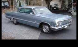 1963 Chevrolet Impala SS Hardtop 56,000 Original Miles Medium Metallic Blue Exterior with blue Interior Stock Bucket Seats. 4 Speed Manual Transmission, on the floor Stock 327 Engine, clean. Air Conditioning, Power steering, Power Brakes Original Stock