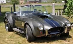 1967 AC Shelby Cobra Replica for sale (NY) - $42,500
Pepper Gray with Black Pearl stripes exterior paint,
Black Leather interior/Black carpet; Lizard Skin ceramic insulation interior
Antiques & Collectables Cobra Replica. Completed in 2011.
351 Windsor