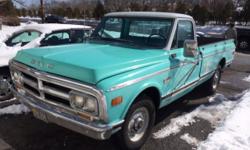 WHAT A FIND , OREGON BARN FIND ALL ORIGINAL GMC PICK UP TRUCK WITH ONLY 26000 MILES.
EVERYTHING IS ORIGINAL FROM THE SHINY TWO TONE PAINT TO THE CARPET AND INTERIOR.
HAS THE ORIGINAL 396 BIG BLOCK V8 THAT WAS DEALER REPLACED IN 1971. THIS CLASSIC TRUCK
