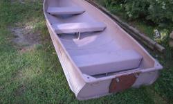 UP FOR SALE IS MY 1970 SEARS 12 FT ALUMINUM ROW BOAT WITH 4 HP MONTGOMERY WARD 'SEA KING' OUTBOARD MOTOR. ALSO COMES WITH FUEL TANK AND MUSHROOM ANCHOR. NO OARS! I'D LIKE TO KNOW WHO BORROWED THEM AND DIDN'T RETURN THEM. BOAT IS STILL REGISTERED AND RUNS