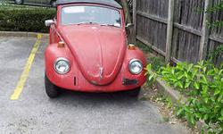 Condition: Used
Exterior color: Red
Interior color: Black
Transmission: Manual Auto stick
Fule type: Gasoline
Engine: 4
Drivetrain: Manual Auto Stick
Vehicle title: Clear
DESCRIPTION:
1970 VW bug Classic Bettle Convertible Engine runs great Color Red