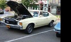 selling my pride & joy, down sizeing , is my 1972 chevelle super, sport. older restoration, retains all its original body pannels, floors, and trunk. . frames excellent condition. the bodys not perfect but shows well, little bubbling under paint on bottom