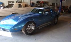 1973 Corvette $11,000.00
Marina Blue/ Black Interior
350/ 4 Speed (NOM)
Body color ?T? Tops, Side pipe exhaust
New cylinder heads, new clutch
Looks great, runs very well.
Very hard to find this combination at this price
Please contact Anthony @ 914 804