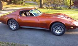1976 Corvette Stingray, Matching Numbers Car, 350 L48, 4 Speed, Mint Custom Paint, (Mango Tango Pearl Metallic). Car has 72,000 original miles, has many new parts and is a great running everyday driver.