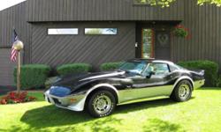 All numbers matching 1978 Corvette Limited Edition Indy Pace Car with 46,100 miles. L-48 350 cu. in. engine. Automatic transmission. Black over silver exterior with silver interior. Mirrored glass T-Tops. Goodyear Eagle GT II tires. Recent tuneup with new