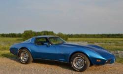 1979 Corvette, silver T-tops, blue on blue metallic; fresh paint. Interior new. Original rims and trim rings. Power windows; AC. 383 stroker. 535 HP at engine; dyno 400HP at rear wheels. Transmission street strip (new). Ceramic headers, new radiator, flex