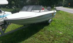 1983 FULLY FIBERGLASS BOAT, WITH TRAILER!