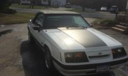 This is my 86 Mustang LX convertible. has a rebuilt 3.8 with 30 over pistons and bigger cam then stock done by the engine shop in Middletown . . Everything on the engine is NEW. New interior from rugs too the seats. New top installed by Diamond trim in