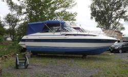 This well built marina maintained fresh water boat has spent it's entire life in the Finger Lakes, is in excellent condition it has twin 454s, upgraded to new Bravo II's and props last year ($20K) (boat tops out at 48 mph), newer canvas and cockpit seats,