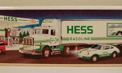 1992 Hess Truck in box. The first time the box was ever opened was to take pictures of the truck. It is in mint condition and the box is in great condition with a single puncture point. Please review the pictures and if you have any questions, just let me