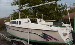 Type of Boat: Sail Boat
Year: 1993
Make: Hunter
Model: H-23.5
Length: 23.5
Fuel Capacity: 6
Fuel Type: Gas
Engine Model: 6hp Nissan 2002 outboard
Sleeps how many: 6
Total Horse Power: 6
Beam (Boat): 8.4
Draft (Boat): 5.6
Hull Material (Boat): Fiberglass