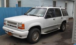 '94 Ford Explorer Ltd Ed V6
White Automatic 4X4
155000 mi
$1700 OBO
Sunroof
AM/FM/CD player
CB radio
Body in Great Shape/Minimal Rust
Inspected through April
Features include:
New Front Tires
New Drive Belt/Tensioner
New Brakes/Hoses
New Thermostat
34000