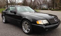 1997 RARE TWO OWNER BLACK/BLACK SL320. 6 CYL , AUTOMATIC, 25+MPG HWY BLACK HARD AND SOFT TOP
REALLY NICE CONDITION INSIDE AND OUT. ALWAYS GARAGED , EVERYTHING WORKS AND DOES NOT NEED A THING !
RECENTLY DONE : NEW PIRELLI P6 FOUR SEASON TIRES AND CHROME