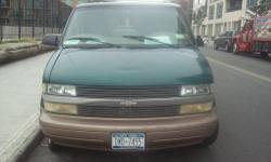 FOR SALE - 1998 - 7 passenger Chevy Astro Van
Color: Green / Beige Interior
Body: Good Shape / No Rust
Great Running Condition
Engine: 100,000 Miles
Rebuilt Transmission
New Brakes/New Rotors
For more info call: Jason - 646 721 0793