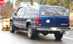 Good condition 4X4 pickup truck. Dark Indigo Blue exterior with blue cloth interior.Silverado Package with P/W,P/DL.P/Mirrors,Cold A/C,Original AM/FM stereo with cassette,Chrome factory rims. Good interior with no rips or tears in