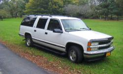 We are selling our family cruise mobile a 1998 EXTRA Clean Chevy 1500 Suburban(originally from Texas). 2 wheel drive with tow package .Very well maintained vehicle all work done at Black's service center in Corning NY.The Burb has Leather interior,