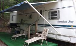 This travel trailer has been used every summer since 1999. Never moved. This will be our last summer camping and it will be available at the end of the season. We are including the grill, 24" Toshiba flat screen television, 13 cubic foot Kenmore