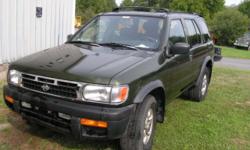 FOR SALE: 1999 Nissan Pathfinder
4-wheel drive
Color: green
SUV is from Virginia originally. There is some rust - interior is in great condition.