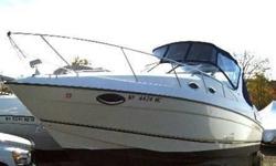 Builder: Regal Fuel Capacity: 150 Gallons
Model: 292 Commodore Water Capacity: 35 Gallons
Type: Express Cruiser Hull Material: Fiberglass
LOA: 31'10" Speed: Cruise/Max: 24/40 Knots
Beam: 10'4" Displacement: 9,500 LBS
Draft: 3'2" Down Location: Union