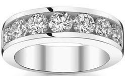 A beautiful reflection of your love, this exquisite band can be many things to many women - an engagement ring, a wedding or anniversary band - even a right hand ring! So lovely in 14K white gold, this hand features a center section adorned with