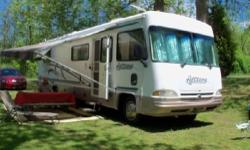 We are selling a gently used 2000 Allegro 33' motorhome with a 12' slideout, Powered by a Ford V10 motor. It has 9,411 original miles. It is equipped with power load levelers, 2 roof air conditioners, gas generator, 2 TVs, awnings with aluminum covers
