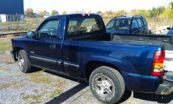 2000 Chevy 1500 short box 2wd with a v-6 , dark blue , automatic ,bed liner ,108k miles great on gas . New shocks also NYSI and 7 month warranty.3800 or b.o.