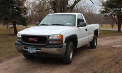 FOR SALE NICE 2000 GMC PICKUP 4WD-8FT LONG BED/STANDARD CAB. 5.3 V8 AUTOMATIC. VERY WELL MAINTAINED. HAS HAD REGULAR MAINTENCE AND OIL CHANGED EVERY 3000 MILES. VERY STRONG TRUCK. RUNS EXCELLENT. 178K MILES. IS A 1500 SERIES 1/2 TON BUT HAS HAD "HELPER"