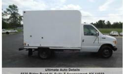 Only 19000 Original miles on this former Xerox 2001 Ford E-350 Super Duty Cube Van with a 5.4 Liter V-8. Automatic transmission, air conditioning, power windows, locks, am / fm radio, camper style mirrors, interval wipers, tinted glass, dual rear wheels,