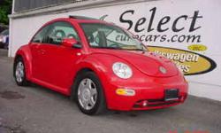 Bright Red and Beautiful New Beetle.Payment as low as 162.35 per month with approved credit-tax and reg down. Ask about our Service Contracts which protect you up to 5 years-total 100k miles. 5SPD, Alarm, Rear Spoiler,Rear Trunk Release,Cup Holder,Heated