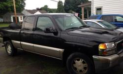 REDUCED: For Sale 2002 GMC Sierra 1500 black and gray. Inspected 7/2014.
Reliable good running truck with new brakes all the way around including new calipers (less than 300 miles on them) and an additional set of tires in nearly new condition.
Has approx